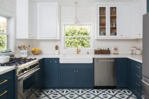 Kitchen Interior color in navy blue