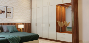 Functional wardrobe interiors with smart storage by Chennai interior designers