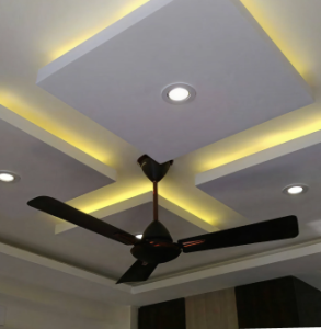 Modern false ceiling design with ambient lighting by top interior designers in Chennai