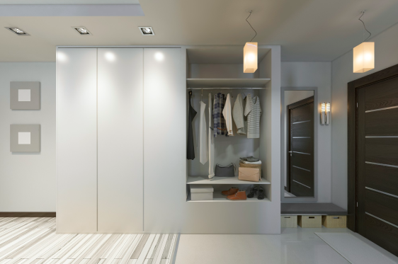 Custom sliding wardrobe with storage solutions in Nungambakkam