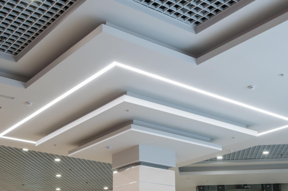 Stylish false ceiling in Chromepet with modern recessed lighting for a sleek interior look.