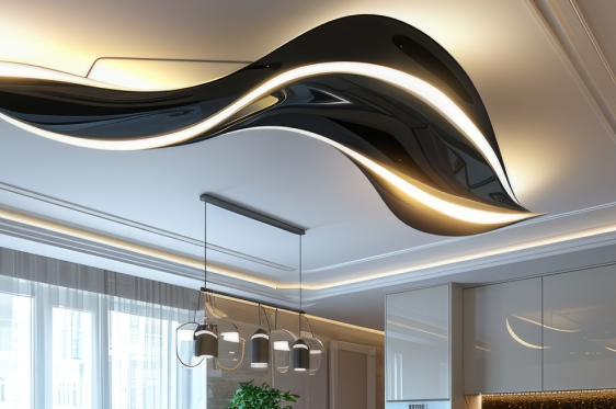 Interior designers in Chitlapakkam installing contemporary ceilings with warm illumination